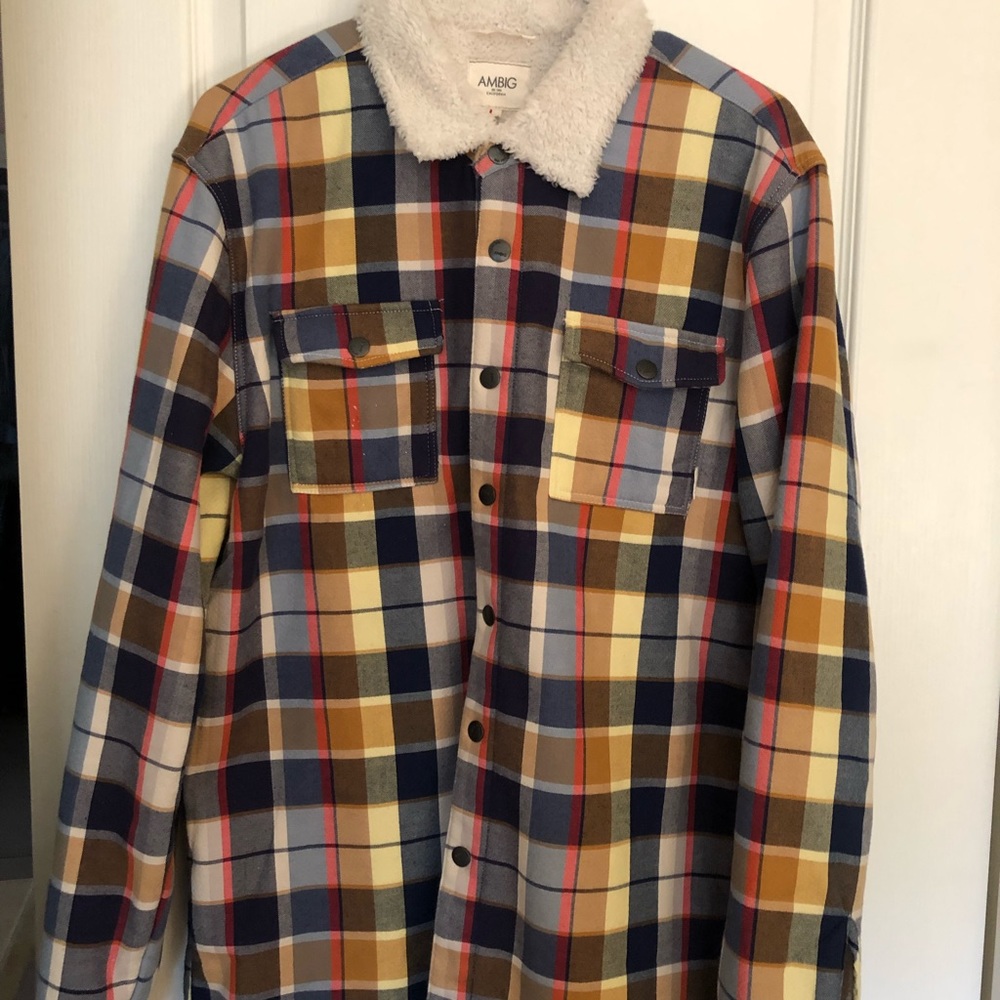 Men’s Plaid Ambig fur lined jacket